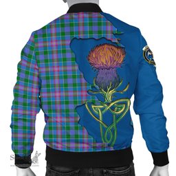 Scottish Ralston Tartan Family Crest with Thistle and Scotland Map Tartan Plaid Bomber Jacket Scottish Plaid Tartan Plaid - ScotsTee - scotstee.com