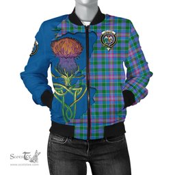 Scottish Ralston Tartan Family Crest with Thistle and Scotland Map Tartan Plaid Bomber Jacket Scottish Plaid Tartan Plaid - ScotsTee - scotstee.com