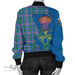 Scottish Ralston Tartan Family Crest with Thistle and Scotland Map Tartan Plaid Bomber Jacket Scottish Plaid Tartan Plaid - ScotsTee - scotstee.com