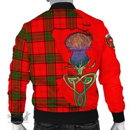 Scottish Maxtone Tartan Family Crest with Thistle and Scotland Map Tartan Plaid Bomber Jacket Scottish Plaid Tartan Plaid - ScotsTee - scotstee.com