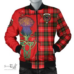 Scottish Nesbitt Modern Tartan Family Crest with Thistle and Scotland Map Tartan Plaid Bomber Jacket Scottish Plaid Tartan Plaid - ScotsTee - scotstee.com