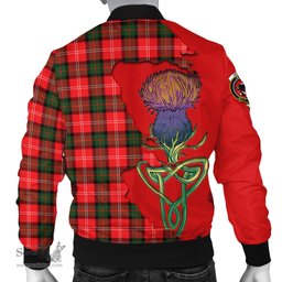 Scottish Nesbitt Modern Tartan Family Crest with Thistle and Scotland Map Tartan Plaid Bomber Jacket Scottish Plaid Tartan Plaid - ScotsTee - scotstee.com