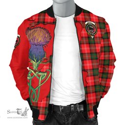 Scottish Nesbitt Modern Tartan Family Crest with Thistle and Scotland Map Tartan Plaid Bomber Jacket Scottish Plaid Tartan Plaid - ScotsTee - scotstee.com