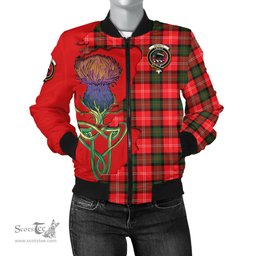 Scottish Nesbitt Modern Tartan Family Crest with Thistle and Scotland Map Tartan Plaid Bomber Jacket Scottish Plaid Tartan Plaid - ScotsTee - scotstee.com