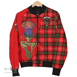 Scottish Nesbitt Modern Tartan Family Crest with Thistle and Scotland Map Tartan Plaid Bomber Jacket Scottish Plaid Tartan Plaid - ScotsTee - scotstee.com