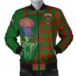 Scottish Middleton Modern Tartan Family Crest with Thistle and Scotland Map Tartan Plaid Bomber Jacket Scottish Plaid Tartan Plaid - ScotsTee - scotstee.com