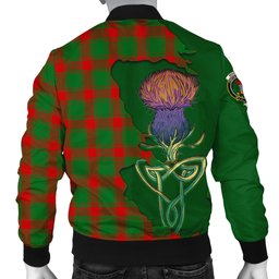Scottish Middleton Modern Tartan Family Crest with Thistle and Scotland Map Tartan Plaid Bomber Jacket Scottish Plaid Tartan Plaid - ScotsTee - scotstee.com