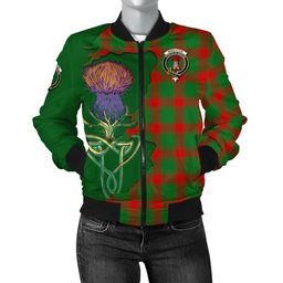 Scottish Middleton Modern Tartan Family Crest with Thistle and Scotland Map Tartan Plaid Bomber Jacket Scottish Plaid Tartan Plaid - ScotsTee - scotstee.com