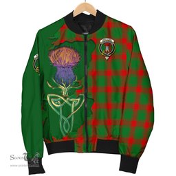 Scottish Middleton Modern Tartan Family Crest with Thistle and Scotland Map Tartan Plaid Bomber Jacket Scottish Plaid Tartan Plaid - ScotsTee - scotstee.com
