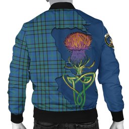 Scottish Matheson Hunting Ancient Tartan Family Crest with Thistle and Scotland Map Tartan Plaid Bomber Jacket Scottish Plaid Tartan Plaid - ScotsTee - scotstee.com