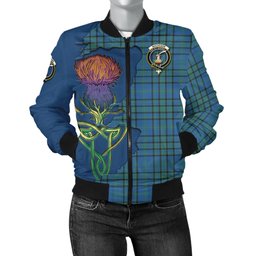 Scottish Matheson Hunting Ancient Tartan Family Crest with Thistle and Scotland Map Tartan Plaid Bomber Jacket Scottish Plaid Tartan Plaid - ScotsTee - scotstee.com