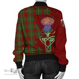 Scottish Strange Tartan Family Crest with Thistle and Scotland Map Tartan Plaid Bomber Jacket Scottish Plaid Tartan Plaid - ScotsTee - scotstee.com