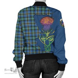 Scottish Weir Ancient Tartan Family Crest with Thistle and Scotland Map Tartan Plaid Bomber Jacket Scottish Plaid Tartan Plaid - ScotsTee - scotstee.com