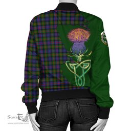 Scottish Murray of Atholl Modern Tartan Family Crest with Thistle and Scotland Map Tartan Plaid Bomber Jacket Scottish Plaid Tartan Plaid - ScotsTee - scotstee.com