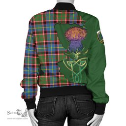 Scottish Stirling Bannockburn Tartan Family Crest with Thistle and Scotland Map Tartan Plaid Bomber Jacket Scottish Plaid Tartan Plaid - ScotsTee - scotstee.com