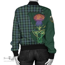 Scottish Melville Tartan Family Crest with Thistle and Scotland Map Tartan Plaid Bomber Jacket Scottish Plaid Tartan Plaid - ScotsTee - scotstee.com