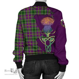 Scottish Taylor Tartan Family Crest with Thistle and Scotland Map Tartan Plaid Bomber Jacket Scottish Plaid Tartan Plaid - ScotsTee - scotstee.com