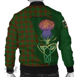 Scottish Menzies Tartan Family Crest with Thistle and Scotland Map Tartan Plaid Bomber Jacket Scottish Plaid Tartan Plaid - ScotsTee - scotstee.com