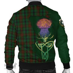 Scottish Tennant Tartan Family Crest with Thistle and Scotland Map Tartan Plaid Bomber Jacket Scottish Plaid Tartan Plaid - ScotsTee - scotstee.com