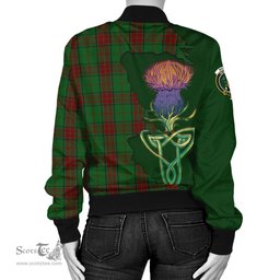 Scottish Maxwell Hunting Tartan Family Crest with Thistle and Scotland Map Tartan Plaid Bomber Jacket Scottish Plaid Tartan Plaid - ScotsTee - scotstee.com