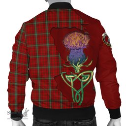 Scottish Morrison Ancient Tartan Family Crest with Thistle and Scotland Map Tartan Plaid Bomber Jacket Scottish Plaid Tartan Plaid - ScotsTee - scotstee.com