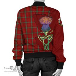 Scottish Morrison Ancient Tartan Family Crest with Thistle and Scotland Map Tartan Plaid Bomber Jacket Scottish Plaid Tartan Plaid - ScotsTee - scotstee.com