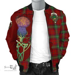 Scottish Seton Tartan Family Crest with Thistle and Scotland Map Tartan Plaid Bomber Jacket Scottish Plaid Tartan Plaid - ScotsTee - scotstee.com