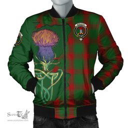 Scottish Middleton Tartan Family Crest with Thistle and Scotland Map Tartan Plaid Bomber Jacket Scottish Plaid Tartan Plaid - ScotsTee - scotstee.com