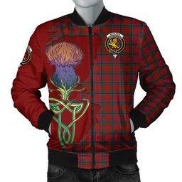 Scottish Nicolson Tartan Family Crest with Thistle and Scotland Map Tartan Plaid Bomber Jacket Scottish Plaid Tartan Plaid - ScotsTee - scotstee.com
