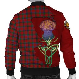 Scottish Nicolson Tartan Family Crest with Thistle and Scotland Map Tartan Plaid Bomber Jacket Scottish Plaid Tartan Plaid - ScotsTee - scotstee.com