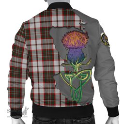 Scottish Scott Dress Tartan Family Crest with Thistle and Scotland Map Tartan Plaid Bomber Jacket Scottish Plaid Tartan Plaid - ScotsTee - scotstee.com