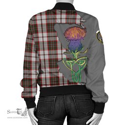 Scottish Scott Dress Tartan Family Crest with Thistle and Scotland Map Tartan Plaid Bomber Jacket Scottish Plaid Tartan Plaid - ScotsTee - scotstee.com