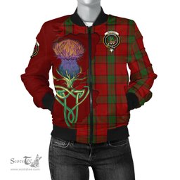 Scottish Maxwell Tartan Family Crest with Thistle and Scotland Map Tartan Plaid Bomber Jacket Scottish Plaid Tartan Plaid - ScotsTee - scotstee.com