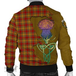 Scottish Scrymgeour Tartan Family Crest with Thistle and Scotland Map Tartan Plaid Bomber Jacket Scottish Plaid Tartan Plaid - ScotsTee - scotstee.com