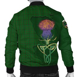 Scottish Mar Tribe Tartan Family Crest with Thistle and Scotland Map Tartan Plaid Bomber Jacket Scottish Plaid Tartan Plaid - ScotsTee - scotstee.com