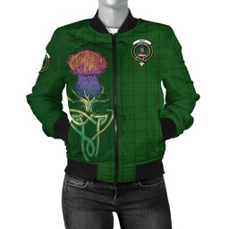 Scottish Mar Tribe Tartan Family Crest with Thistle and Scotland Map Tartan Plaid Bomber Jacket Scottish Plaid Tartan Plaid - ScotsTee - scotstee.com