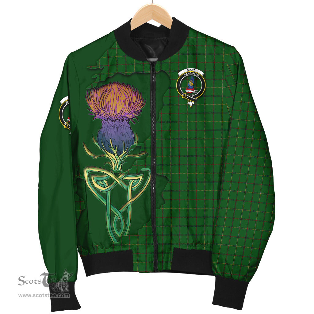 Scottish Mar Tribe Tartan Family Crest with Thistle and Scotland Map Tartan Plaid Bomber Jacket Scottish Plaid Tartan Plaid - ScotsTee - scotstee.com