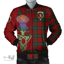Scottish Stewart of Atholl Tartan Family Crest with Thistle and Scotland Map Tartan Plaid Bomber Jacket Scottish Plaid Tartan Plaid - ScotsTee - scotstee.com