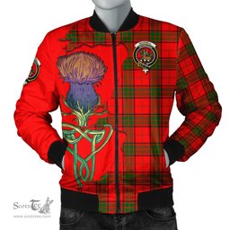 Scottish Maxwell Modern Tartan Family Crest with Thistle and Scotland Map Tartan Plaid Bomber Jacket Scottish Plaid Tartan Plaid - ScotsTee - scotstee.com
