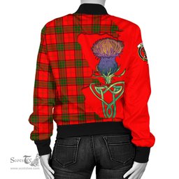 Scottish Maxwell Modern Tartan Family Crest with Thistle and Scotland Map Tartan Plaid Bomber Jacket Scottish Plaid Tartan Plaid - ScotsTee - scotstee.com