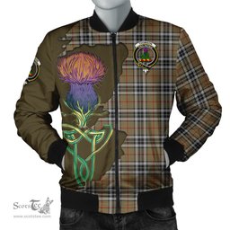 Scottish Thomson Camel Tartan Family Crest with Thistle and Scotland Map Tartan Plaid Bomber Jacket Scottish Plaid Tartan Plaid - ScotsTee - scotstee.com