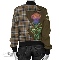 Scottish Thomson Camel Tartan Family Crest with Thistle and Scotland Map Tartan Plaid Bomber Jacket Scottish Plaid Tartan Plaid - ScotsTee - scotstee.com
