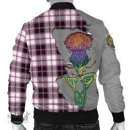 Scottish MacPherson Hunting Modern Tartan Family Crest with Thistle and Scotland Map Tartan Plaid Bomber Jacket Scottish Plaid Tartan Plaid - ScotsTee - scotstee.com