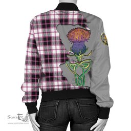 Scottish MacPherson Hunting Modern Tartan Family Crest with Thistle and Scotland Map Tartan Plaid Bomber Jacket Scottish Plaid Tartan Plaid - ScotsTee - scotstee.com