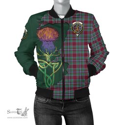 Scottish Spens (Spence) Tartan Family Crest with Thistle and Scotland Map Tartan Plaid Bomber Jacket Scottish Plaid Tartan Plaid - ScotsTee - scotstee.com