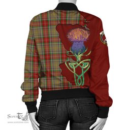Scottish Muirhead Old Tartan Family Crest with Thistle and Scotland Map Tartan Plaid Bomber Jacket Scottish Plaid Tartan Plaid - ScotsTee - scotstee.com