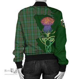 Scottish Ralston USA Tartan Family Crest with Thistle and Scotland Map Tartan Plaid Bomber Jacket Scottish Plaid Tartan Plaid - ScotsTee - scotstee.com