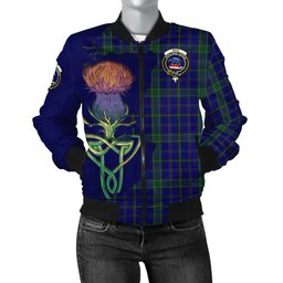 Scottish Weir Tartan Family Crest with Thistle and Scotland Map Tartan Plaid Bomber Jacket Scottish Plaid Tartan Plaid - ScotsTee - scotstee.com