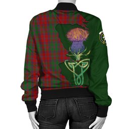 Scottish Stewart of Appin Tartan Family Crest with Thistle and Scotland Map Tartan Plaid Bomber Jacket Scottish Plaid Tartan Plaid - ScotsTee - scotstee.com