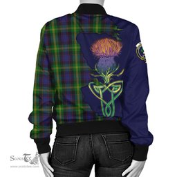Scottish Watson Tartan Family Crest with Thistle and Scotland Map Tartan Plaid Bomber Jacket Scottish Plaid Tartan Plaid - ScotsTee - scotstee.com